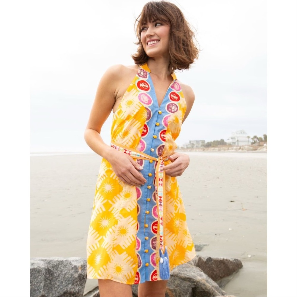 Anna Cate NWT Etta Dress Sunnyside Up Yellow Floral Mini Small